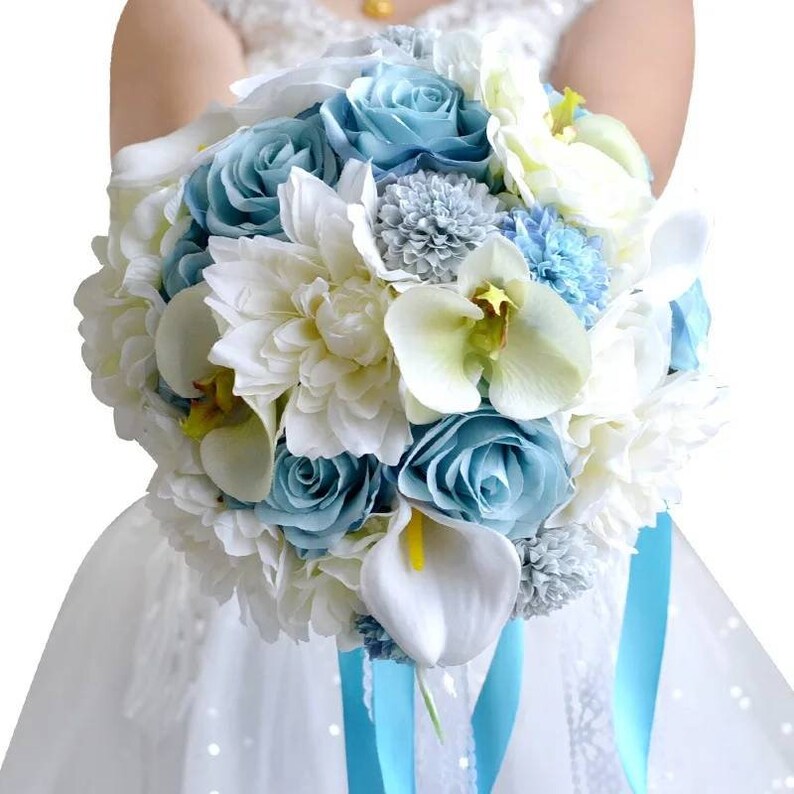 Silk Wedding Bouquet Pale Blue Bridal Bouquet Bridal Flowers Ivory Blue Brides Bouquet Bridesmaids Bouquet Blue Silk Wedding Flowers Accessories Weddings Xn Kopsch Orthopdie 7nb De