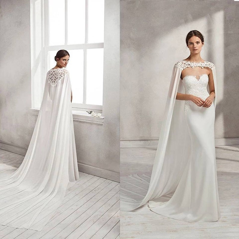 Ivory Bridal Cape.White Wedding CloakLong Brides CapeLong Etsy