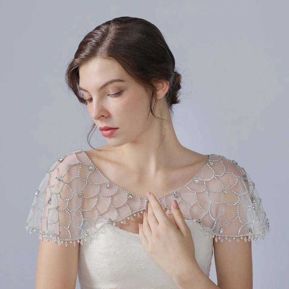 Tulle Bridal Bolero With Diamantewedding Shrugbrides | Etsy