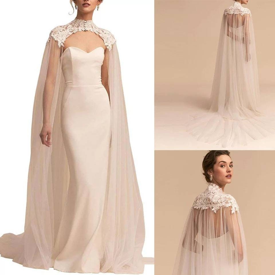 Ivory Bridal Cape.White Wedding CloakLong Brides CapeLong | Etsy