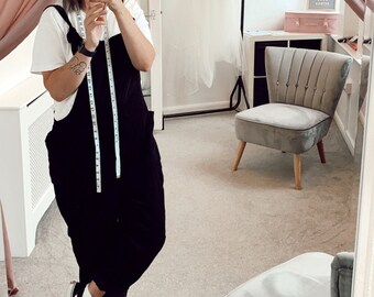 black dungaree outfit