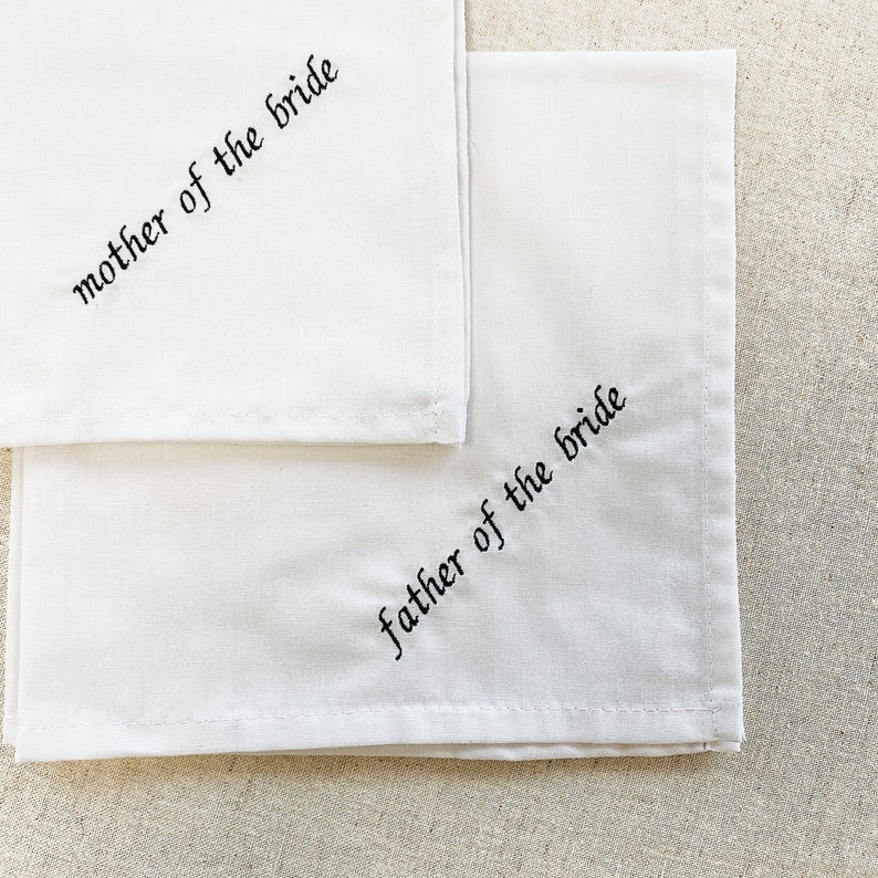 Mother of the Bride Embroidered Napkin for Place Setting image 4
