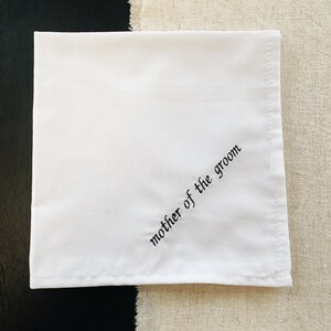 Mother of the Bride Embroidered Napkin for Place Setting image 3