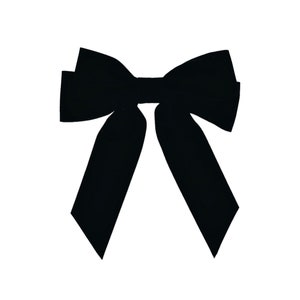Classic Velvet Bow Bridesmaid Embroidery Availble In Black or White Black Bow