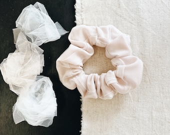 Wedding Dress Offcuts Scrunchie, Wedding Hair Accessory, Bride Scrunchie