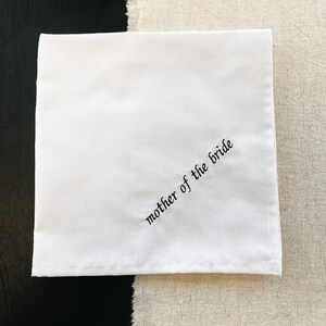 Mother of the Bride Embroidered Napkin for Place Setting image 2