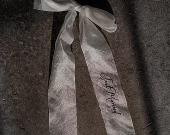 Personalised Organza Bridal Hair Bow – Wedding Day Accessory