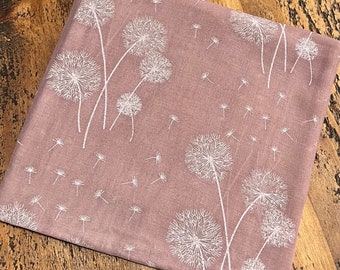 Soft Dandelion Print Scarf - Dusky Pink & White