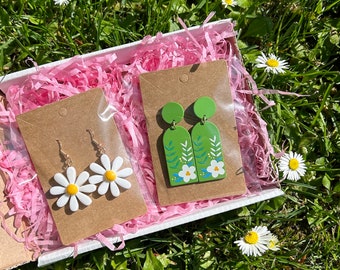 Coffret cadeau boucles d'oreilles marguerites The Daisy