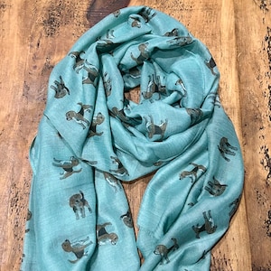 Classy Beagle Dog Print Scarf - Mint Green