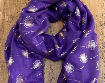 ROSE GOLD & DARK GREY DANDELION WISHES SCARF FRIEND SISTER MUM GIFT MAM FLOWER ROSE GOLD & DARK GREY DANDELION WISHES SCARF FRIEND SISTER MUM GIFT MAM FLOWER
