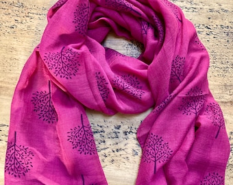 Soft Mulberry Tree Scarf - Deep Pink