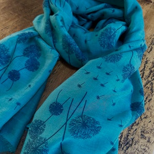 Soft Dandelion Print Scarf Teal image 2