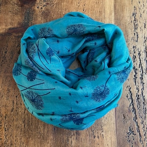 Soft Dandelion Print Scarf Teal image 4