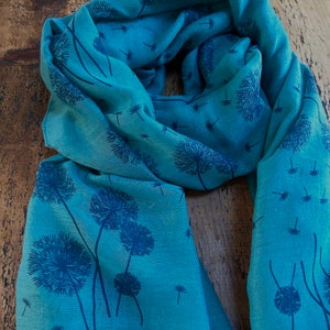 Soft Dandelion Print Scarf Teal image 3