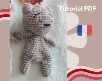 Berry, the teddy bear - PDF tutorial in French, pattern, crochet pattern explanations to download