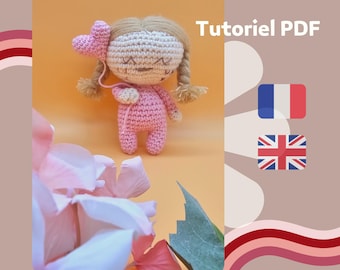Valentine - PDF tutorial in French, English, pattern, explanations of crochet model to download