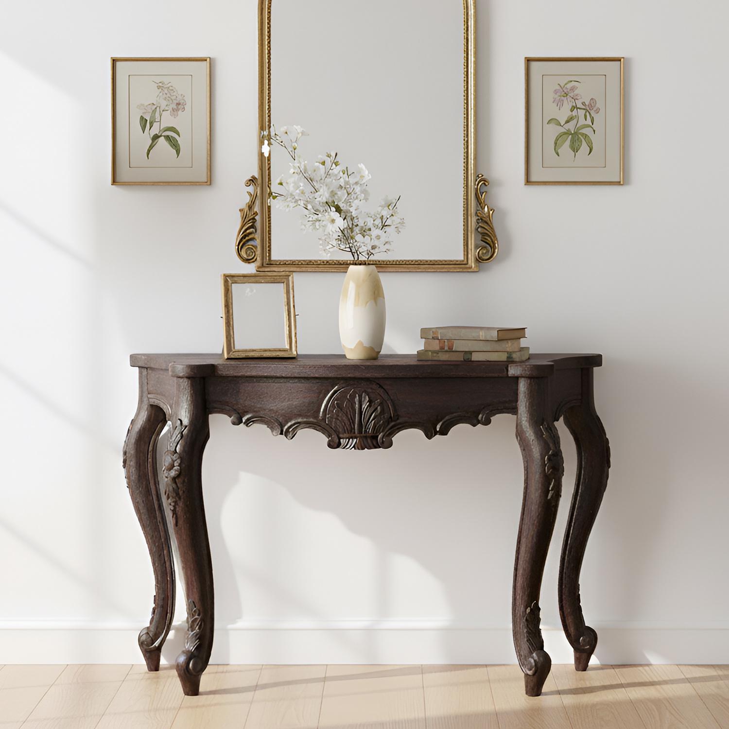 Vintage French Style Fine Carved Cabirole Legs 48\, image size:1500x1500