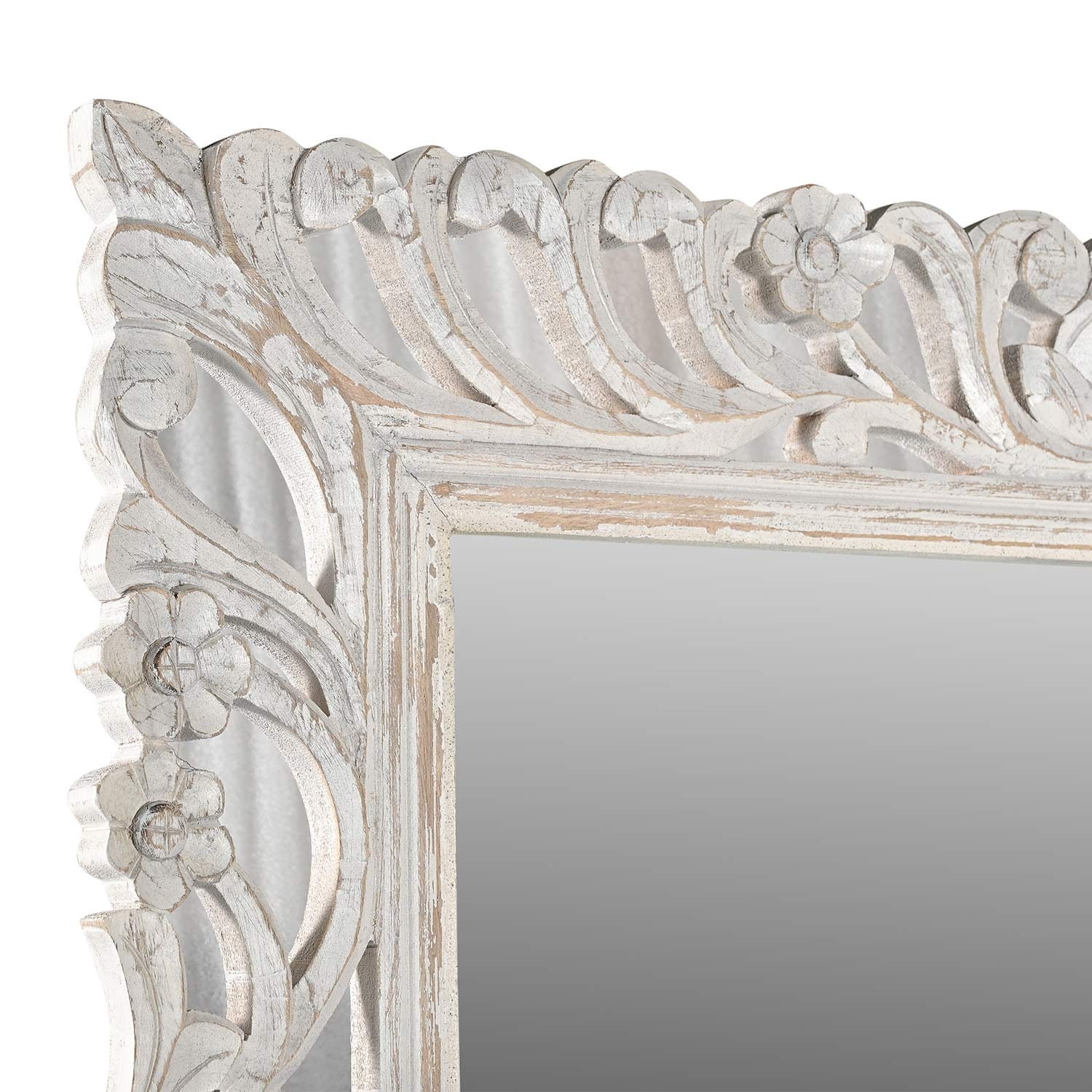 84 Inch Full Length Mirror With Stand | Hand Carved Wood Floor Mirror ...