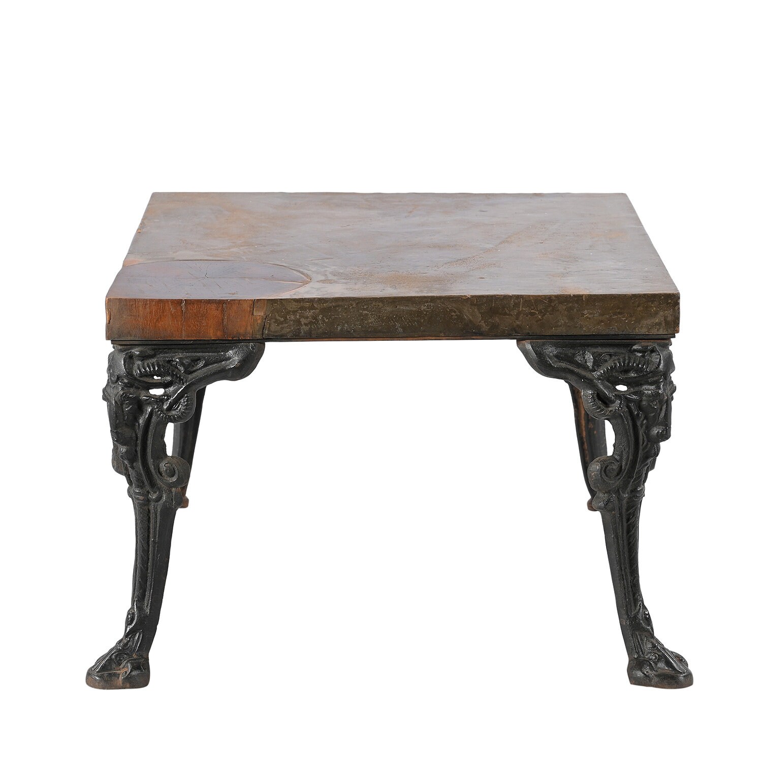 Rustic Iron Side Table Rustic Reclaimed Wood Side Table With Hand Forged Iron Legs | Square 24 ...