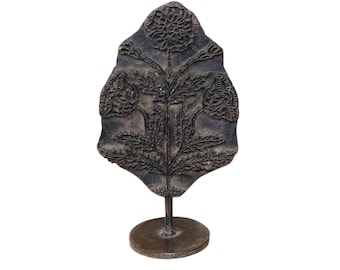Vintage Carved Wooden Fabric Printing Stamp Display | Home Decor Wooden Blocks | Christmas Decor Gift | Indian Hand Carved Table Accessory