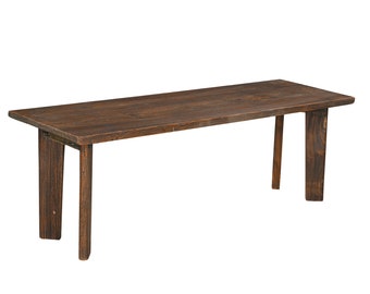 Rustic Modern Solid Wood 60 in. Long Bench | Backless Bench | Dining Table Bench | Dark Brown Color 5 ft. Long Bench | Distressed Finish