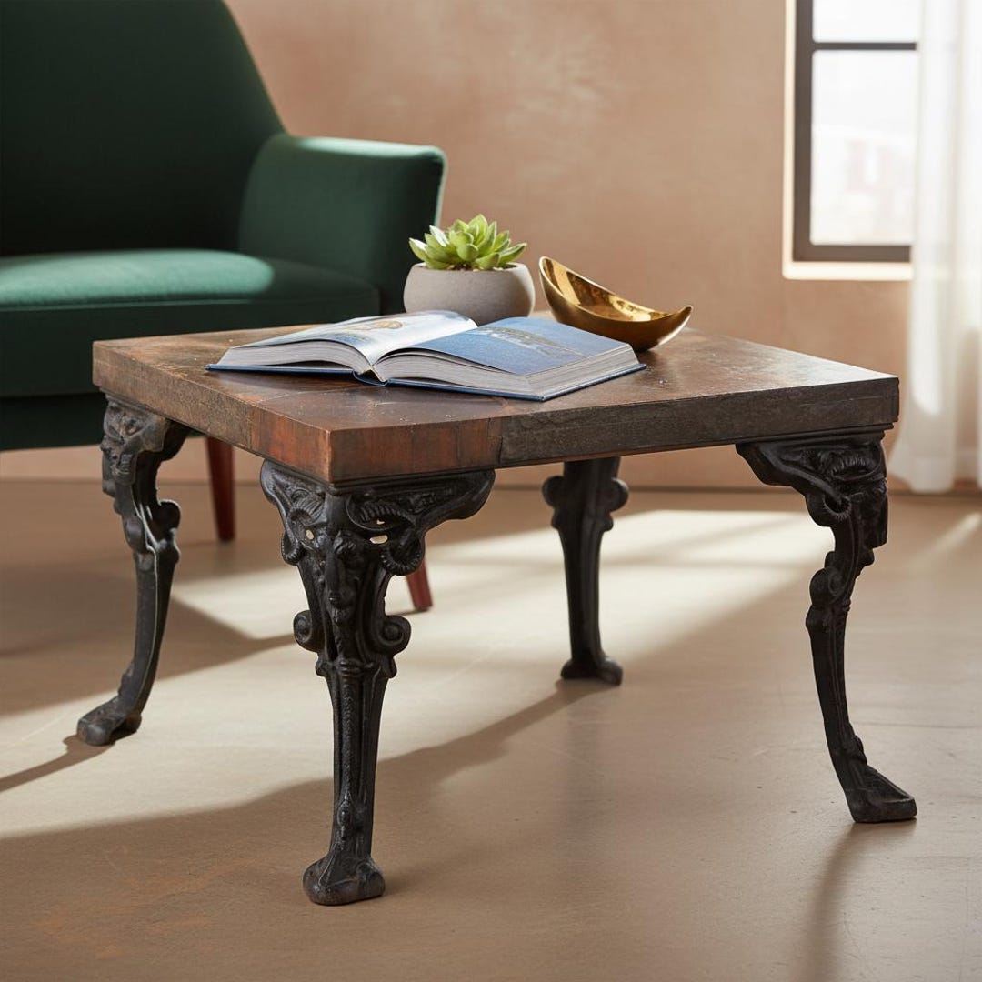 Rustic Iron Side Table Rustic Reclaimed Wood Side Table With Hand Forged Iron Legs | Square 24 ...