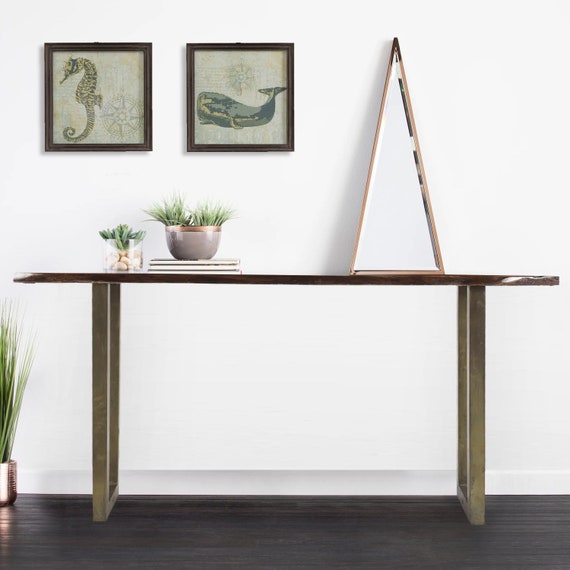 Wood and chrome console table discount