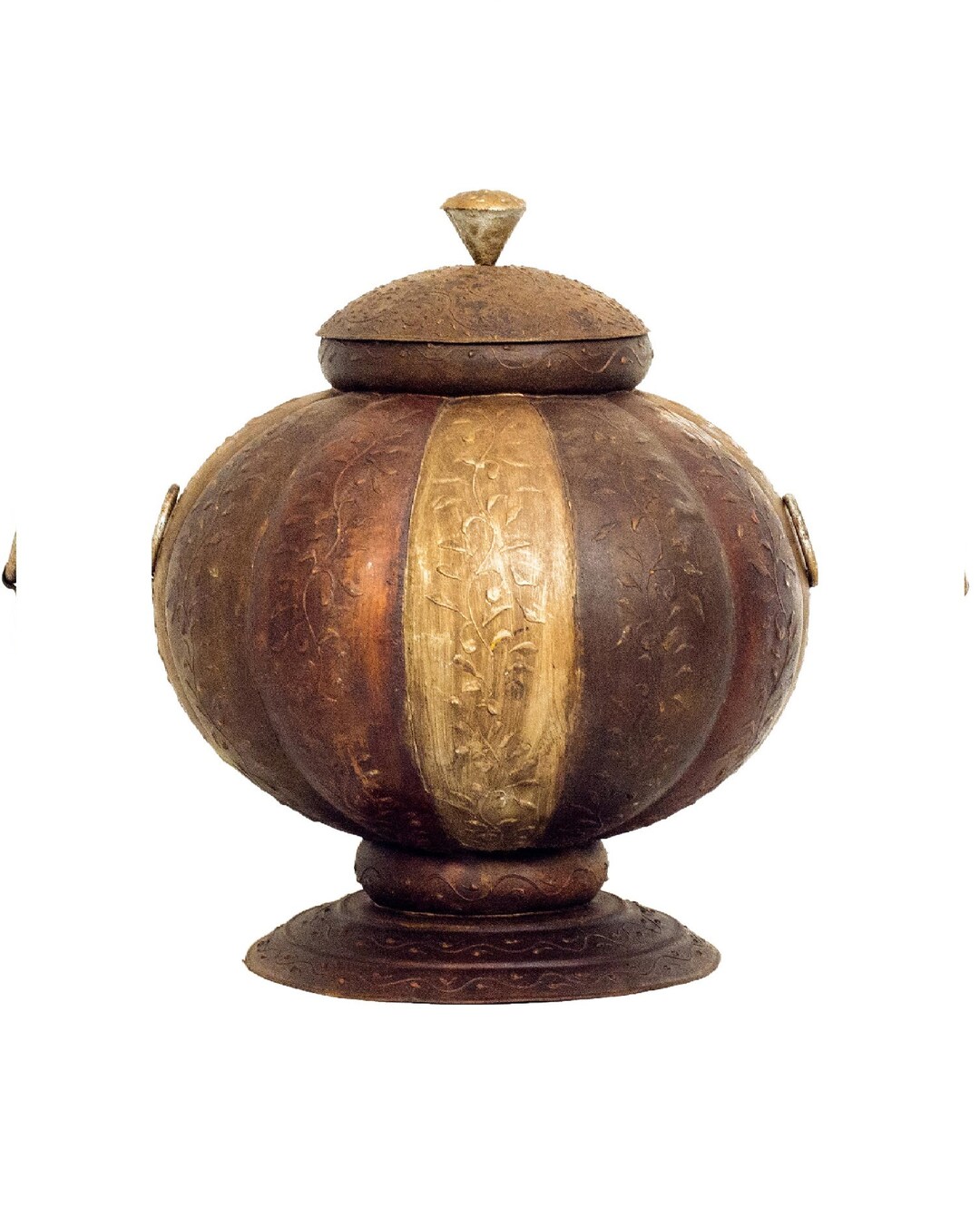 Vintage Metal Decorative 24 Tall Round Vase With Lid Etsy