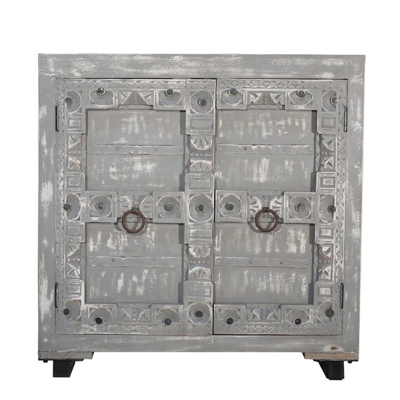 Living Room Furniture Boho Chic Entryway Table Rustic Two Door Credenza