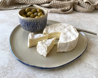 Set de tapas en grès, set de fromages en céramique, plateau de service en grès, cadeau de décoration intérieure