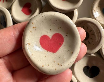 Handmade Ceramic Worry Stone - Speckled Heart Calm Collection : Mindfulness Stress Relief Gift