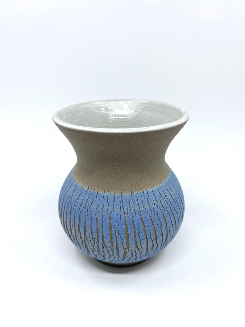 Blue ceramic yerba mate cup in brazilian cuia style