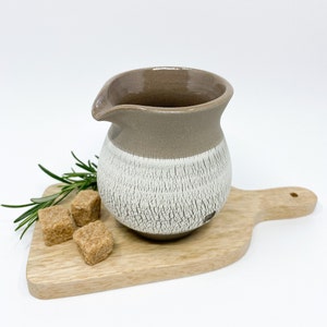 Handmade Rustic Ceramic Creamer: Stoneware Milk Jug, Minimalist Kitchen