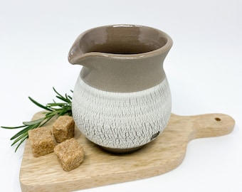 Rustic ceramic creamer, stoneware ceramic milk jug, small serving pitcher, handmade kitchen decor gift