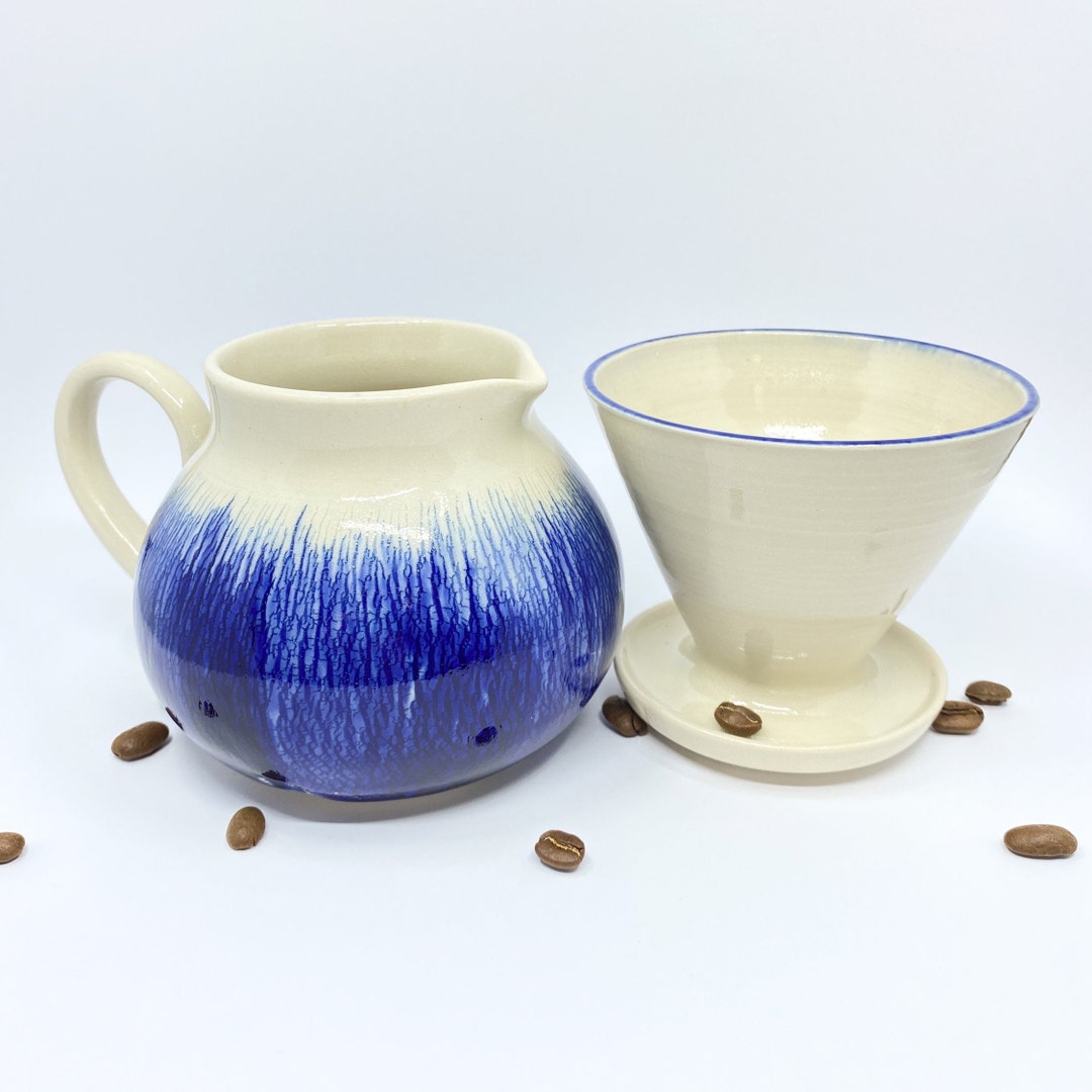 Ceramic Pour Over Coffee Set Handmade Coffee Maker Stoneware Etsy