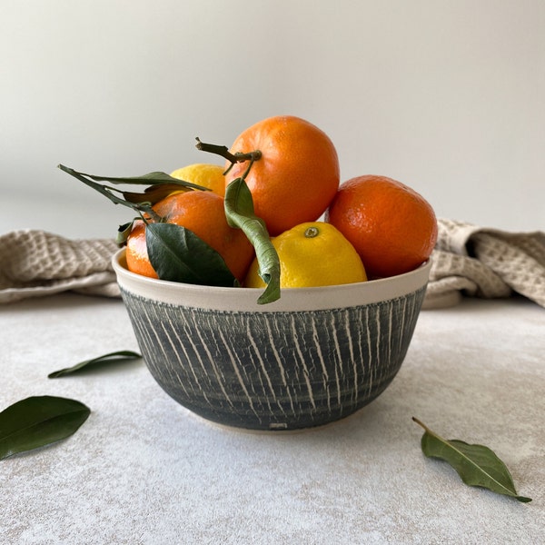 Bol à fruits en céramique, bol décoratif fait à la main pour la maison moderne, cadeau en poterie pour la décoration de la cuisine