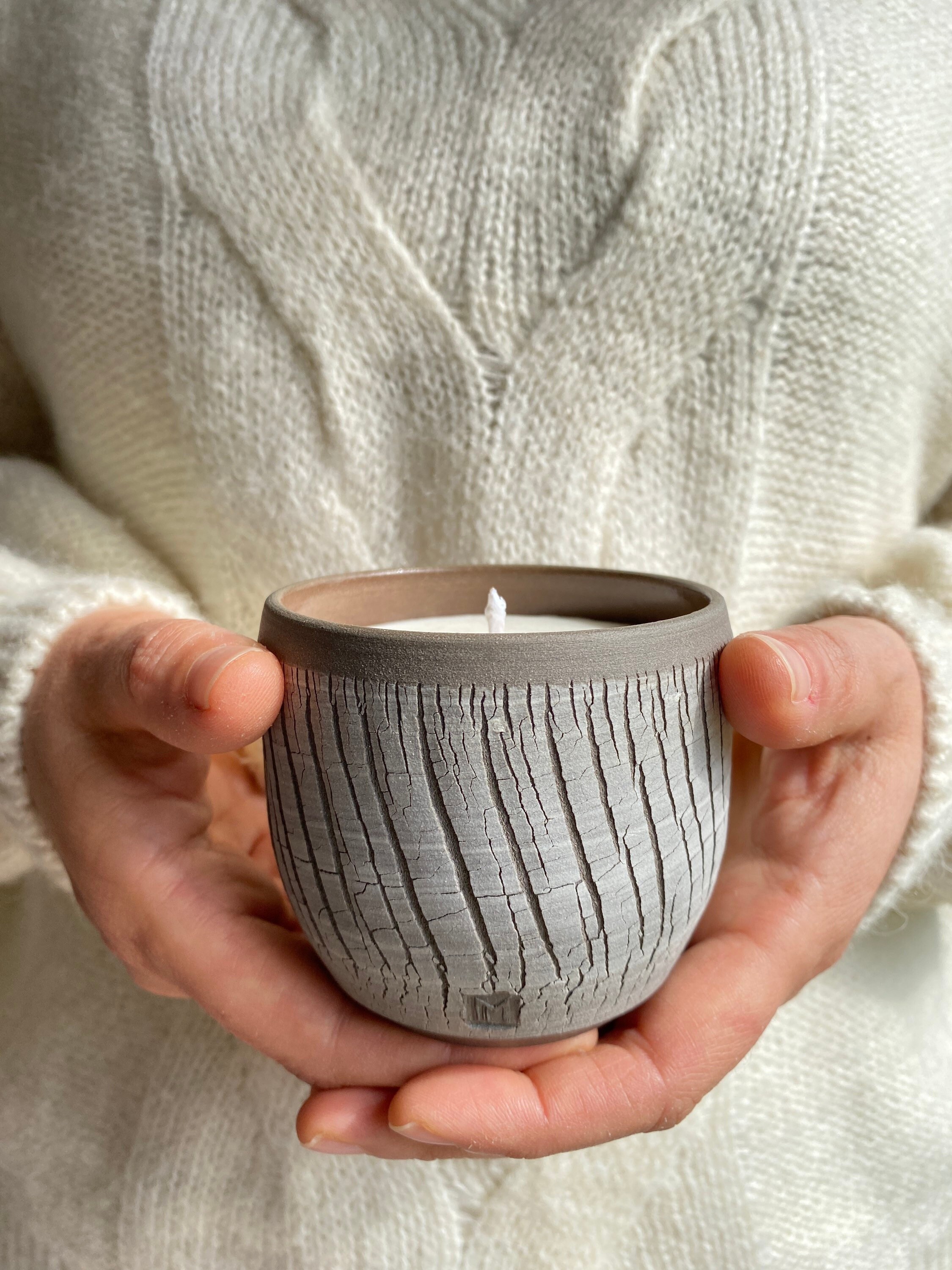 Bougie Naturelle, Bougie Dans Un Récipient en Céramique, de Soja Au Jasmin, Légumes Faite à La Main,