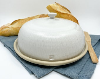 Ceramic butter dish with lid, ceramic covered butter dish in minimalist style, pottery kitchen decor gift