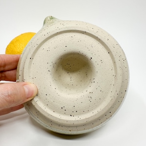 Speckled Ceramic Lemon Squeezer: Green Citrus Juicer, Handmade Kitchen Accessory image 7