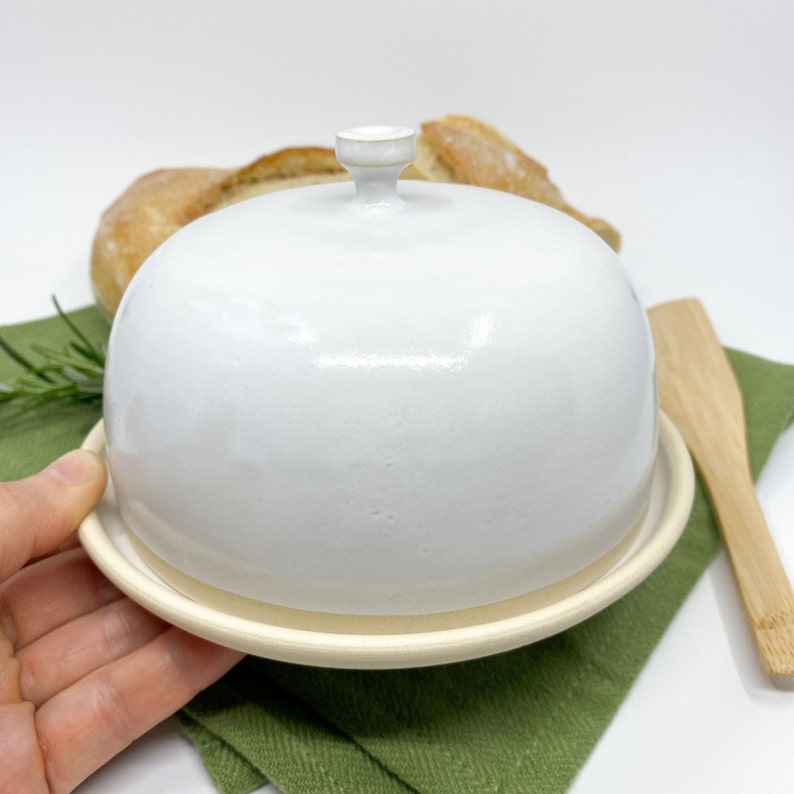 handmade ceramic butter dish with lid in nordic style