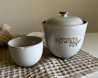 Handmade Shiboridashi Teapot with Cup: Japanese Pottery Teaware Gift
