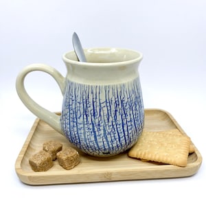Large handmade ceramic coffee mug 500ml, stoneware pottery tea cup, kitchen gift for her