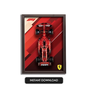 Ferrari SF-24 F1 Technic Wall Art | Digital Download Poster for 42207 Build | Formula 1 Racing Car Print | LEGO-Compatible Display Decor