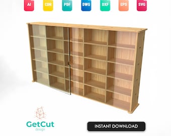 Hot Wheels Display Case SVG & DXF – Laser Cut Wooden Toy Car Storage Shelf Template, Digital Download for Diecast Collectors