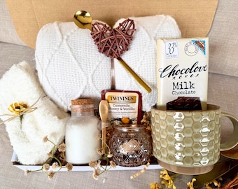 Luxury Self Care Gift Box for Women – Spa Gift Basket for Her, Birthday Gift, Relaxation Pamper Set | Get Well Soon | Mother's Day | Neutral