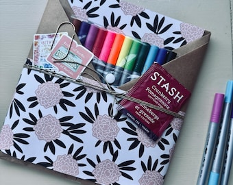 Blind Date With a Coloring Book Gift Set - Relaxing Gift - Crafty - Markers, Stickers and tea, Cocoa or coffee - Self Care Relaxing - Unique
