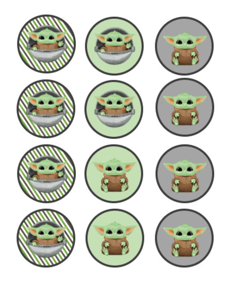 Baby Yoda Cupcake Toppers Instant Download Printable Etsy