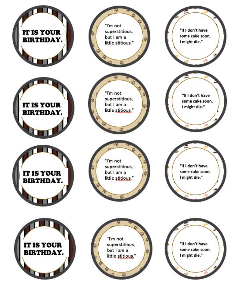 The Office Cupcake Toppers 2 in. Instant Download