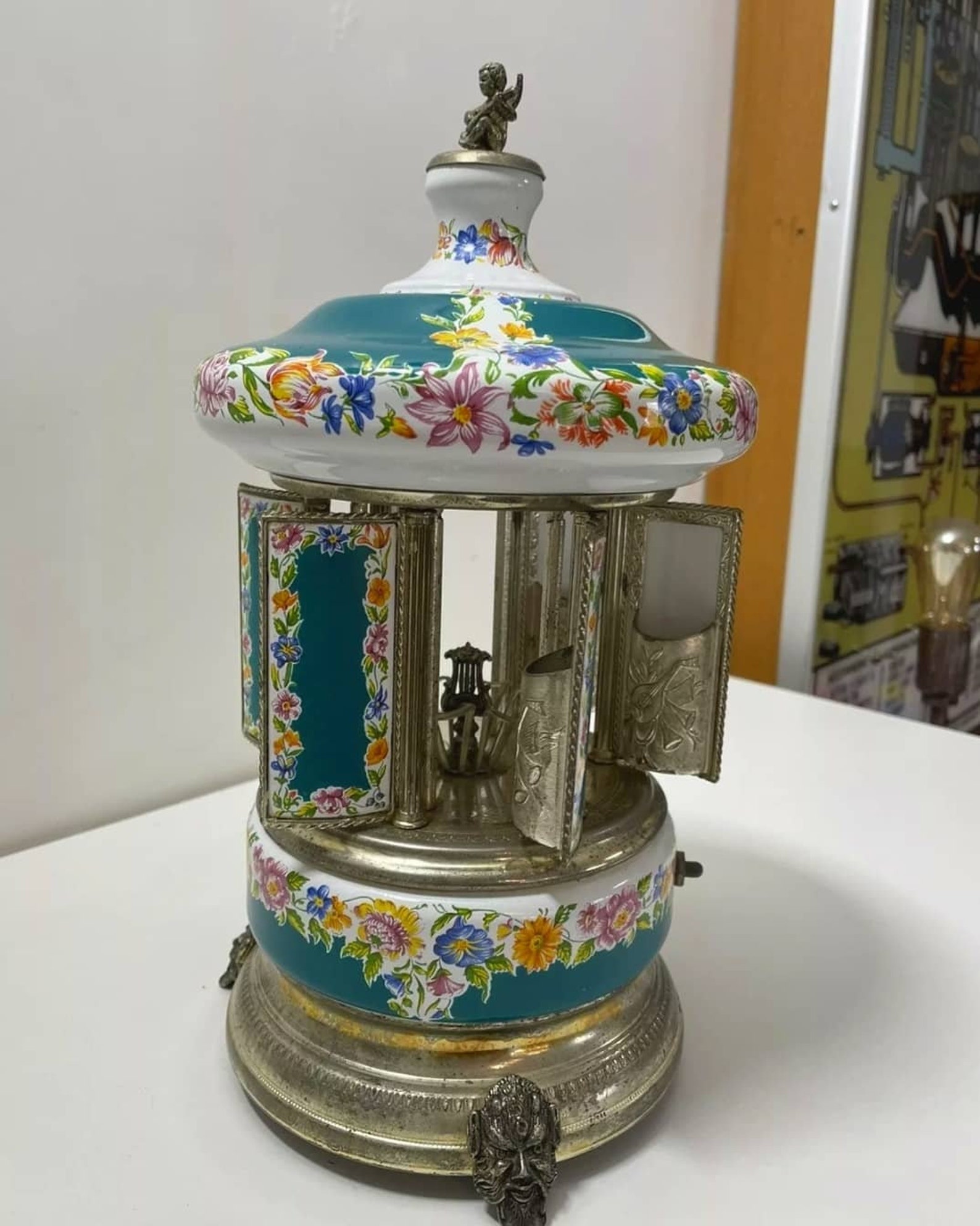 Rare vintage Reuge cigarette lipstick holder carousel music Etsy